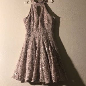 Tan lace dress